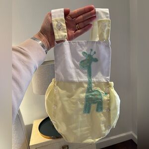 Little English Yellow and White Giraffe One Piece